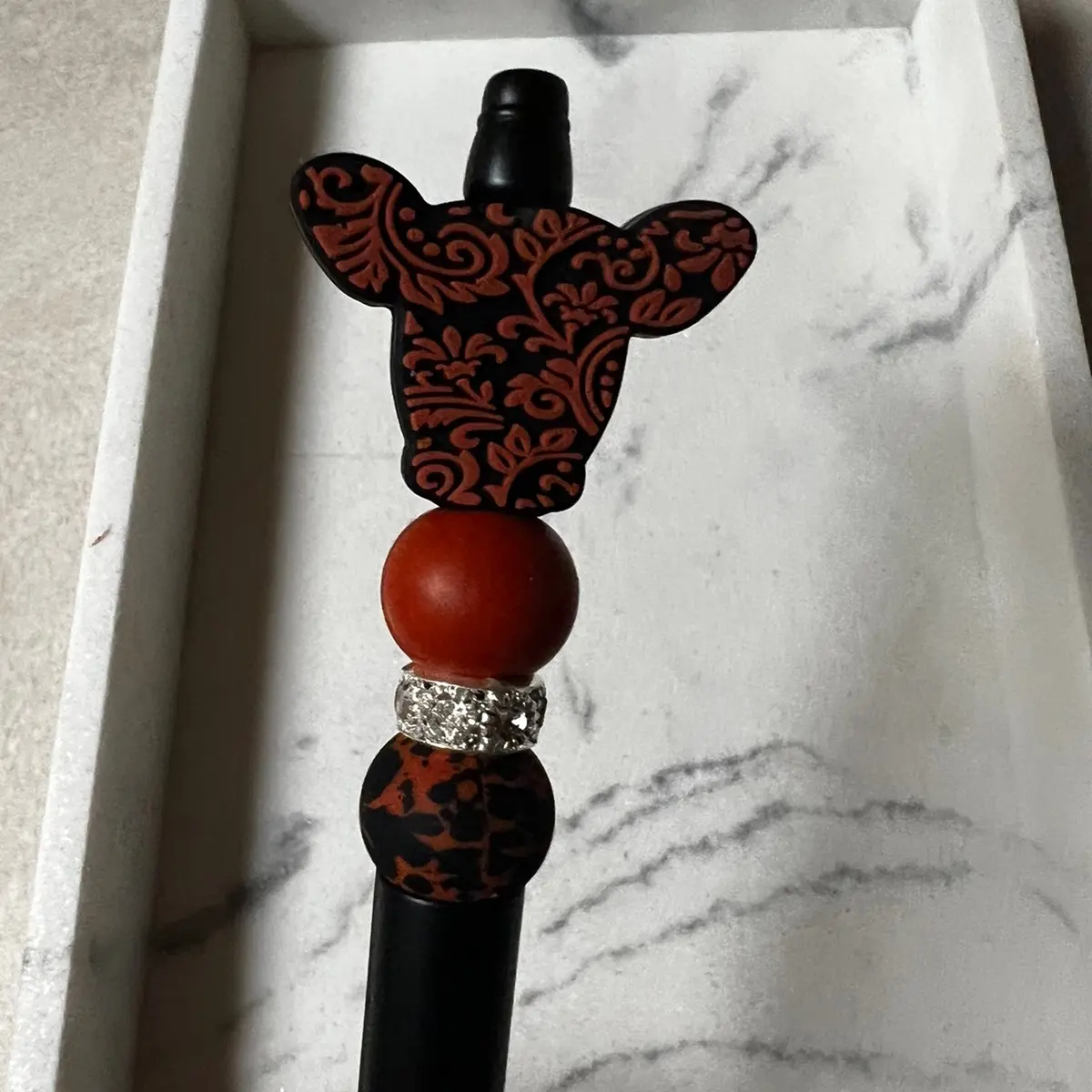 Rust Cow Pen | cow print | silicone pen | silicone bead pen