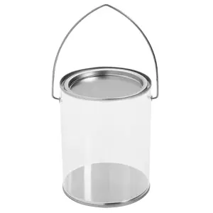 5" Clear Plastic Paint Bucket Party Favor Containers - 6 Pc.