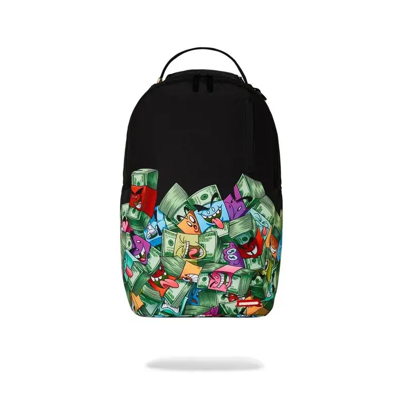 Sprayground Stacked Money Boys DLXR Backpack Unisex L Black Laptop Sleeve GBS76 (Black,Large)