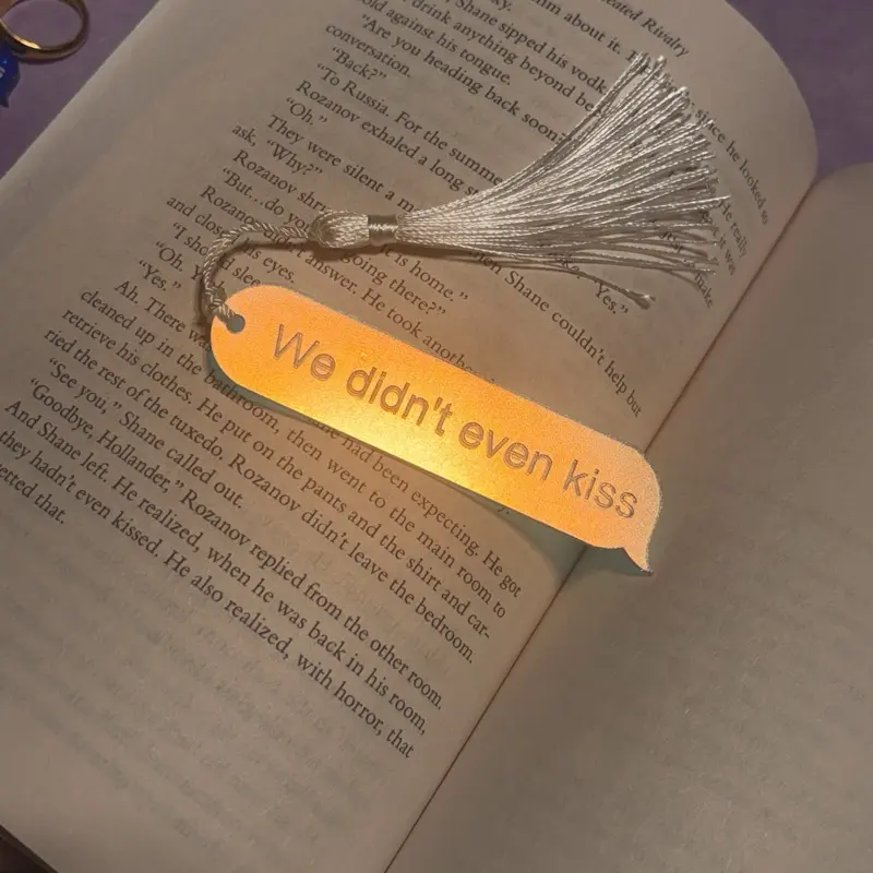 We didn’t even kiss iridescent bookmark