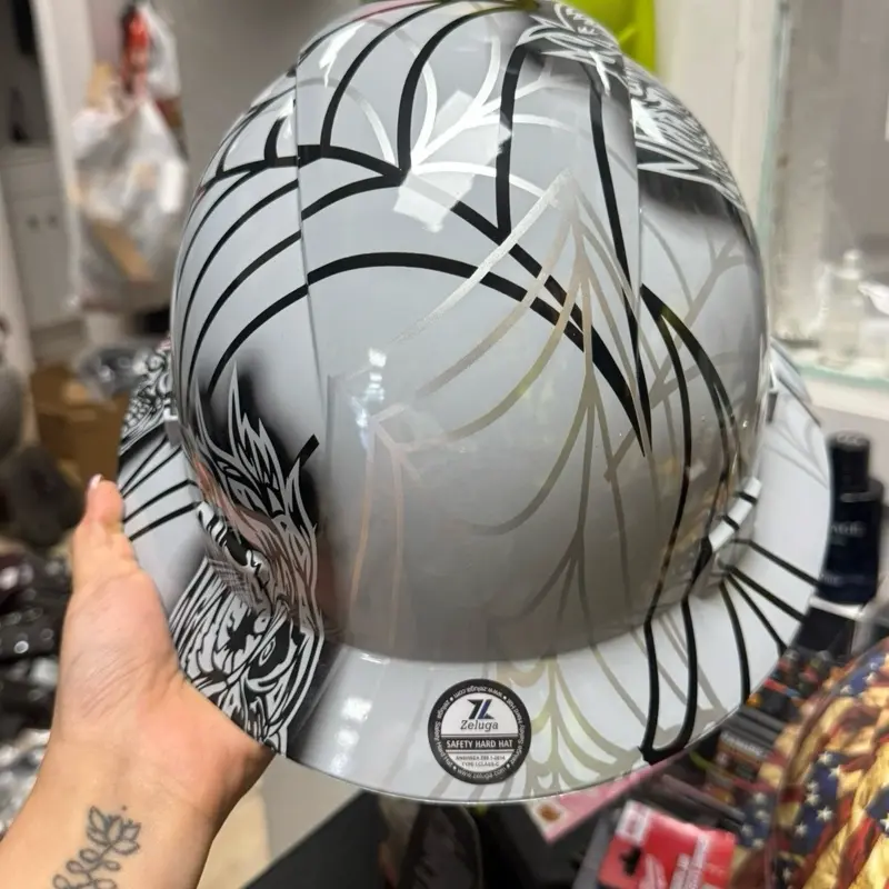 High Density Polyethylene Full Brim, Hard Shell, Water Transfer Printing and Vented Hat