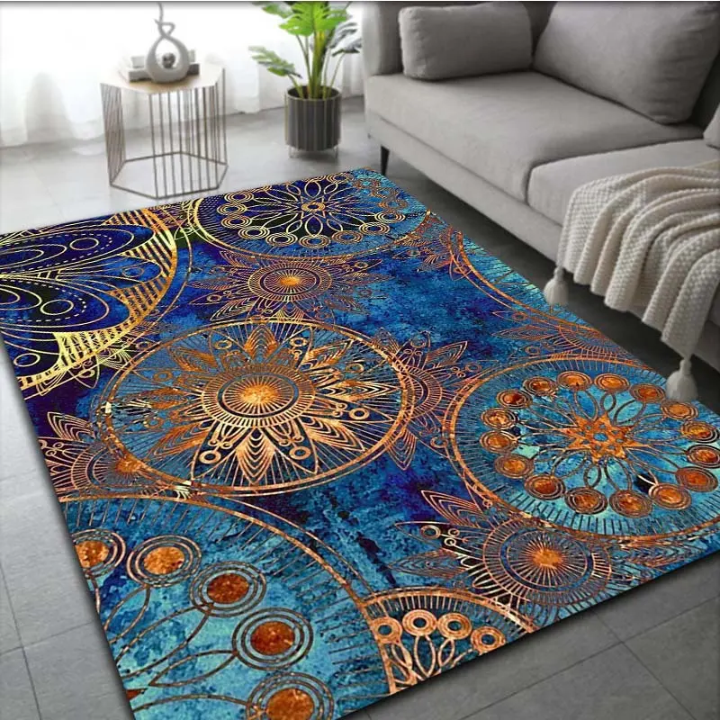 Bohemian Mandala Geometric Doormat - Non-Slip, Machine Washable Carpet, Suitable for Living Room, Bedroom, Office - 3 Sizes Abstract Optical Design, Abstract Art, Lobby, 80Cm X 120Cm (31 Inches X 47 Inches), 60 X 90 Cm