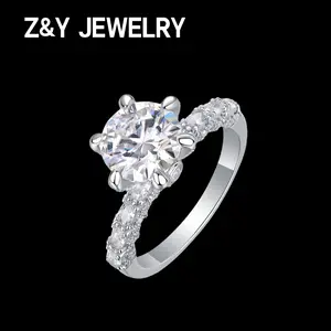 Synthetic Moissanite Ring Set 925 Sterling Silver D-Color/Wedding/Proposal/Anniversary/Birthday/Daily/Engagement/For Her/Party/Holiday Gift/VVS+ Sizes 4-11 (can be customized)/Jewelry Gift For Women's Ring 1/2/3CT/CRART【R12741】