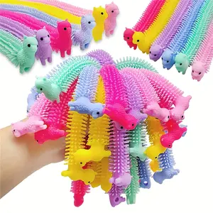 Alpaca Stress Relief Toy - Brightly colored plastic alpaca-shaped squeeze toy, durable and tangle-free, suitable for children and teenagers. A fun prank toy.