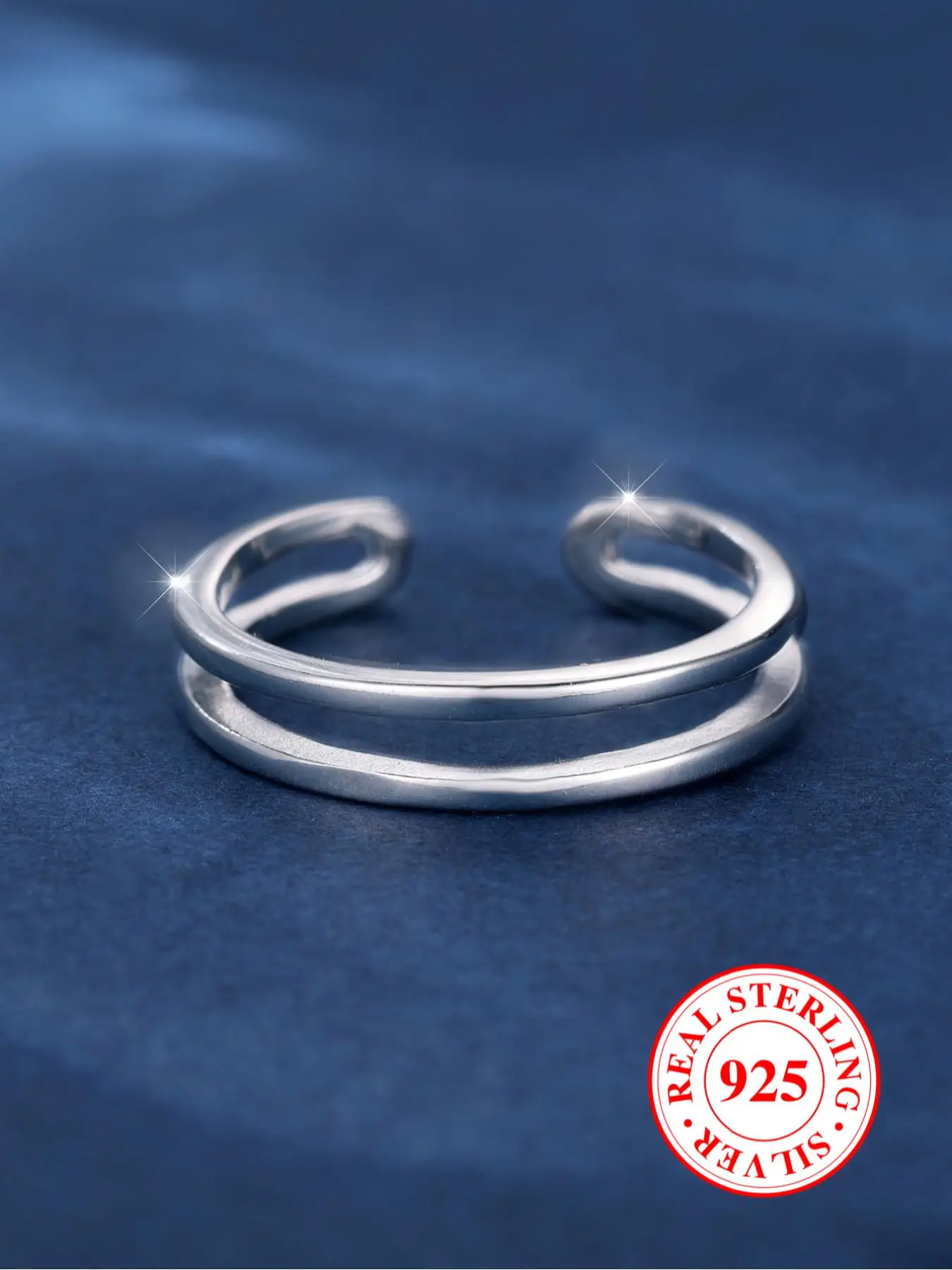 S925 Sterling Silver Hollow Out Double Layer Cuff Ring, Fashionable Toe Ring for Women & Girls, Trendy All-match & Exquisite Jewelry for Birthday Gift