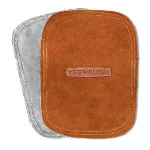 YESWELDER Welding Hand Heat Shield, Welding Accessory with Velcro Band, Double-Layer Cowhide Leather & Aluminized Back Welding Hand Pad