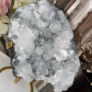 Large Apophyllite Geode with Custom Stand Beautiful Quality Crystal Decorative natural crystal