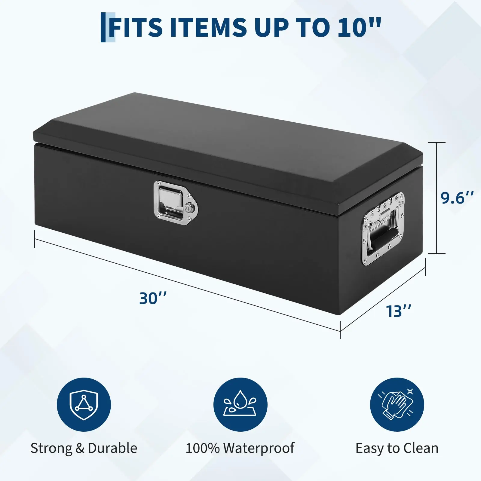Garvee Heavy-Duty 12-Gauge Steel Tool Box for Truck Owners - Dual Hydraulic Lids, Weatherproof Seal, Water Resistant, Padlock Ready, Quick Tool Access, Powder Coated, Mounts to Bed/RV, Versatile Mounting & Storage