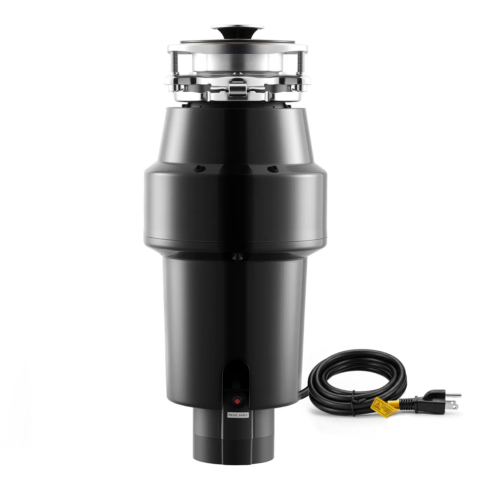 【Father's Day Gift】VEVOR Steel Food Waste Garbage Disposal, 1 HP DC Motor Continuous Feed Kitchen Sink Disposer, 3700RPM Overload-Safe Fast Grinding, 3-Bolt Mount System with Drain Stopper & Hex Wrench Complete Kit for Indoor Kitchens, Indoor Use