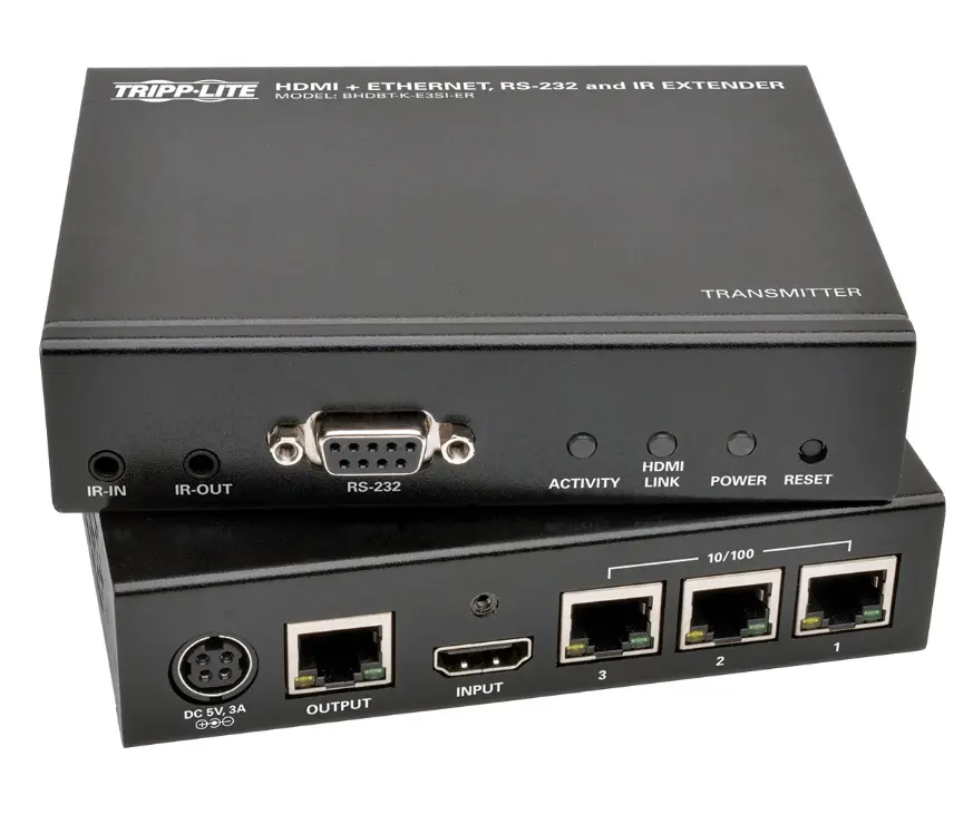 Tripp Lite TRL-BHDBTKE3SIER HDBaseT HDMI Over Cat5e-6-6a Extender Kit with Ethernet Serial & IR Control 1080p- 500 ft.