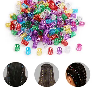 50pcs Hair Jewelry Dreadlocks Beads Hair Braid Rings Clips Dread Locks Hair Braiding Metal Cuffs Decoration/Accessories Jewelry