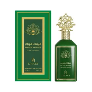 L'Haya Mystic Mirage 3.4 oz EDP - Extrait de Parfum with Elegant Gold Cap and Green Bottle Design