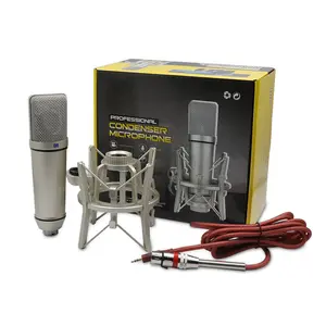 U87 Diaphragm Sound Card Live Condenser Microphone Professional Recording Dubbing Radio Station Complete Set of Equipment Microphone