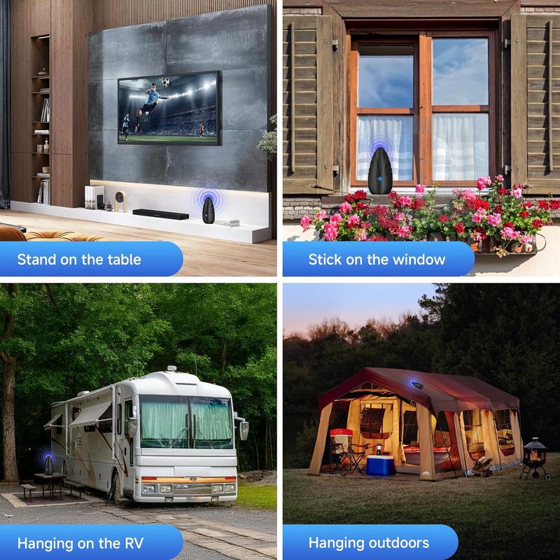 NEW Digital TV Antenna Indoor, 2026 Smart HDTV Antenna with Signal Booster for Local Channels And 3M Stick Base 360°&Long Range Reception for Local Channels, Easy Setup Antena For 4K 1080P HD VHF UHF TV Antenna