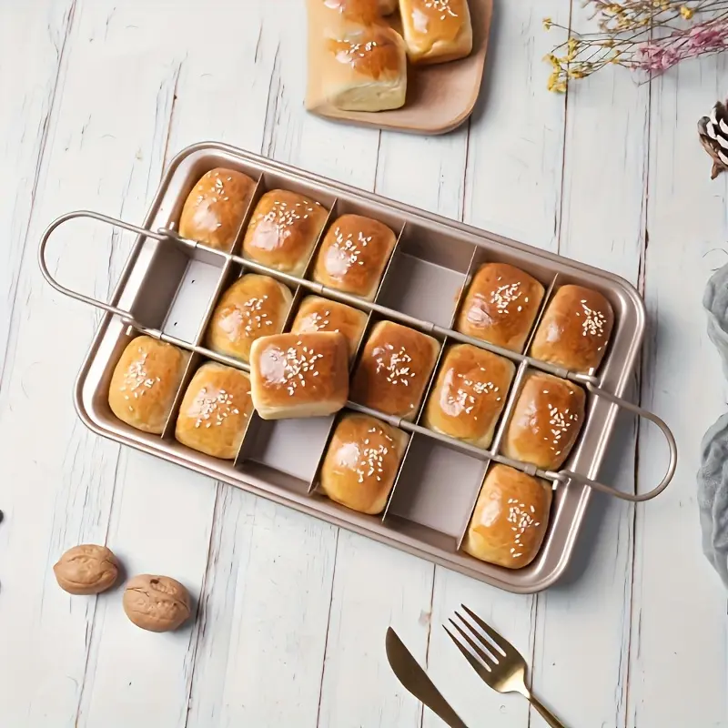 Thick Non-Stick Carbon Steel Brownie Pan 30.99cm X 19.99cm with Divider, Perfect for Muffins Cupcakes and Snacks, Ideal for Holidays, Baking Pan, Bakeware, Baking Pans for Oven