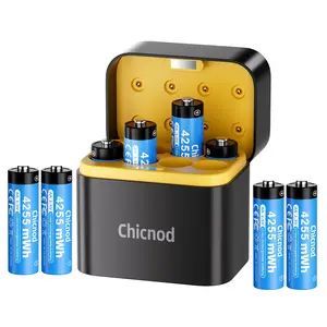 Rechargeable AA Lithium Batteries 8 Pack 4255mWh 1.5V Constant Voltage USB-C Fast Charger For Blink Xbox