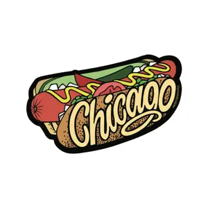 Chicago Hot Dog With Lettering Magnet