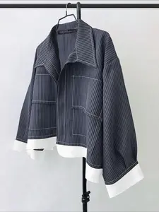 Women's Colorblock Striped Long Sleeve Shirt Blouse, Casual Daily Wear, Fashionable Comfort Design, Perfect for Everyday Use