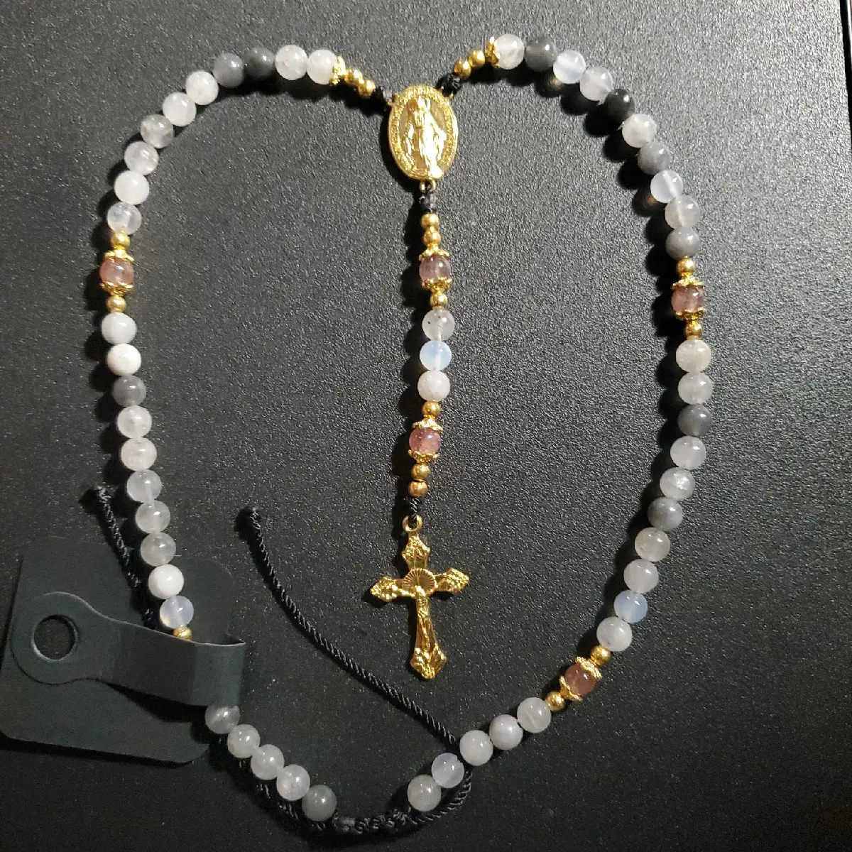 Small/kid size Cloud Quartz Crystal Rosary