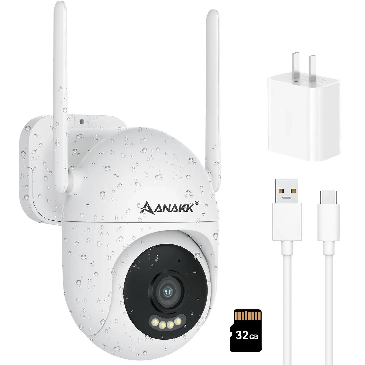 3MP Security Camera Outdoor, 355° Pan Tilt, Color Night Vision, Motion Detection, Dual-Band 5GHz/2.4GHz WiFi, IP65 Waterproof, 24/7 Recording, 2-Way Talk, No Monthly Fee Camera for Home Security