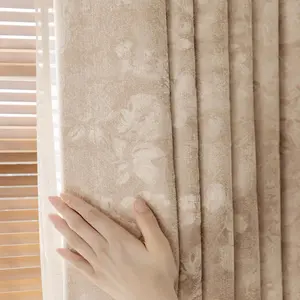 Vintage Chenille Jacquard Blackout Curtain, Elegant Drapes for Bedroom Living Room Balcony, Woven High-quality Design Curtain, Heavy Curtain