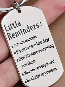 Stainless Steel Little Reminders Keychain - Engraved Inspirational Quotes for Women & Men - Perfect Personalized Birthday & Christmas Gift for Son, Daughter, Best Friend