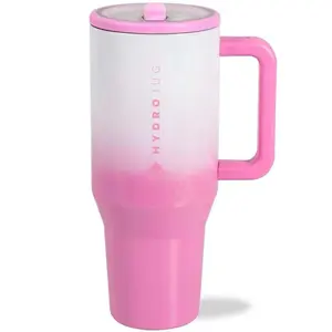 HydroJug 32oz / 40oz Reusable Desk Water Tumbler with Handle & Straw for Home & Office Use