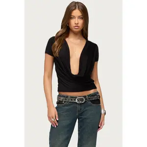 Vanie Deep Cowl Neck Top