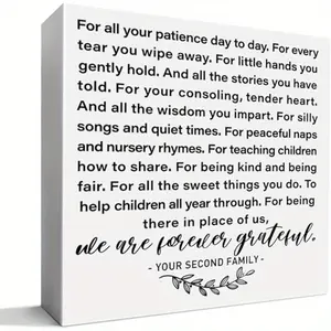Daycare Provider Appreciation Gift, Thank You Gift for Childcare Provider Babysitter Childminder Christmas Birthday Gift, We Are Forever Grateful 5x5 inch