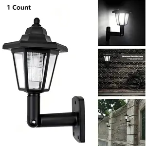 Solar LED Garden Light, Outdoor Waterproof Wall Lamp, Night Motion Sensor Lighting, Rechargeable Battery Included, Vintage Hexagon Design, Solar Courtyard Light
