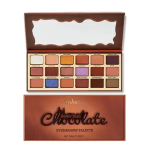 Zephoco Chocolate-Style Eyeshadow Palette — Earthy tones, highlighting shades with a cool vibe; lightweight formula with good color payoff, suitable for everyday wear and commuting.