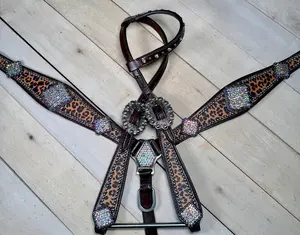 Crystal Concho Cheetah Tack set