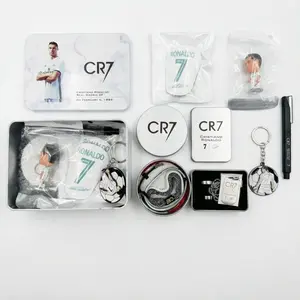 Ronaldo Gift Bundle 1 CR7 Gift Box 1 Keychain 1 CR7 Figure 1 Pen 1 Necklace 2 Rings Shin Guards 5 Wristbands Limited Edition Accessory