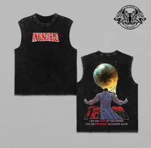 Thragg Invincible Comic Acid Wash T-Shirt Tank Top Graphic Tee Strongest Viltrumite Alive Ruler of Empire Vintage Streetwear Grunge Aesthetic Apparel for Men Women Gift