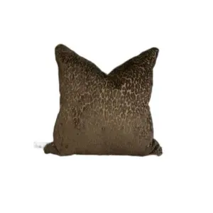 Chocolate Leopard Velvet Throw Pillow