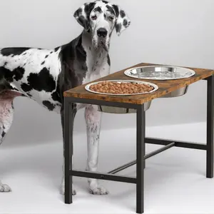 Large Elevated Dog Bowl, Metal Dog Bowl Stand, Non-Slip High Rack with 304 Stainless Steel Bowl (52 Oz), Ideal for Large Dogs, Feeder