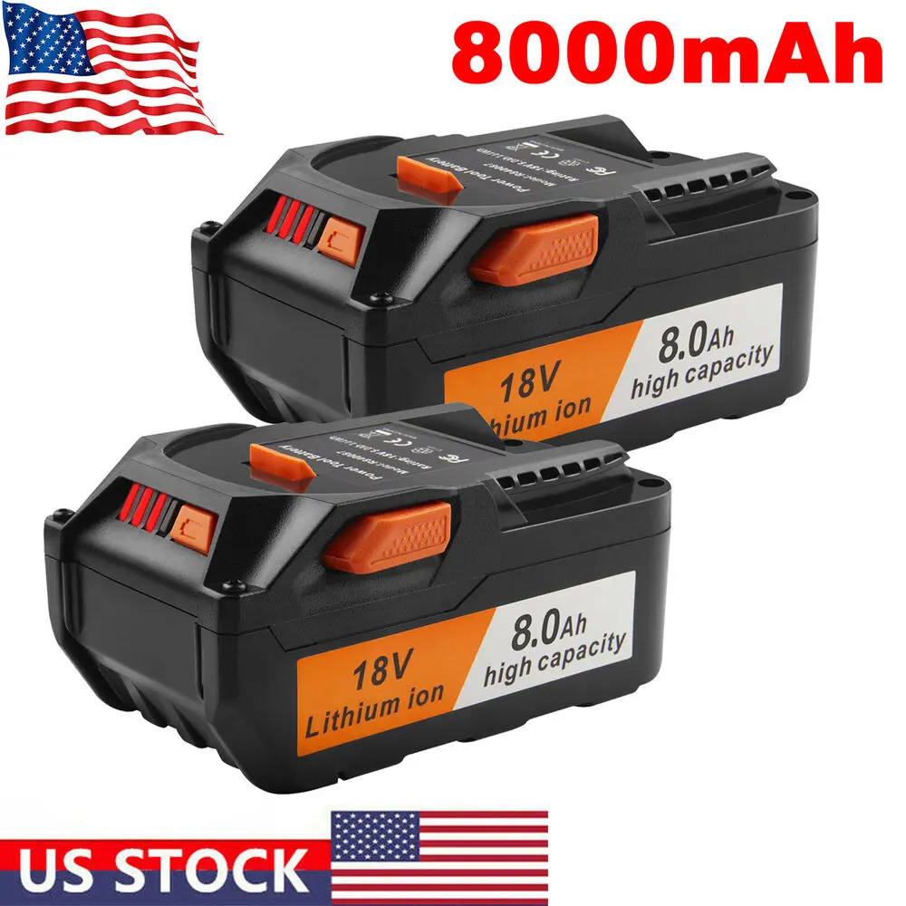 High quality 8.0Ah 18 Volt Lithium Battery For Ridgid R840087 R840085 Rigid 18V Tools