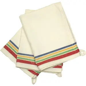18-Inch by 28-Inch Package of 3 Vintage Cotton Multi Striped Dish Towels