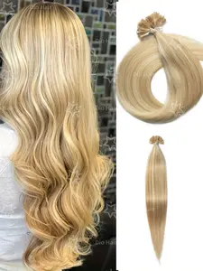 50pcs K Tip Hair Extensions, Natural Human Hair, Hot Fusion Machine Remy Nail Extensions, Easy to Style & Maintain, Versatile Hairpiece