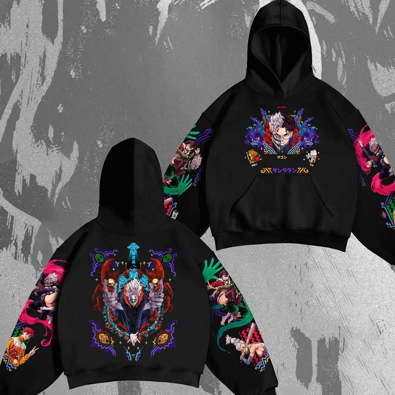 Dandadan Character Hoodie – Momo Ayase & Okarun Anime Hoodie – Turbo Granny Funny Cute Streetwear Pullover H