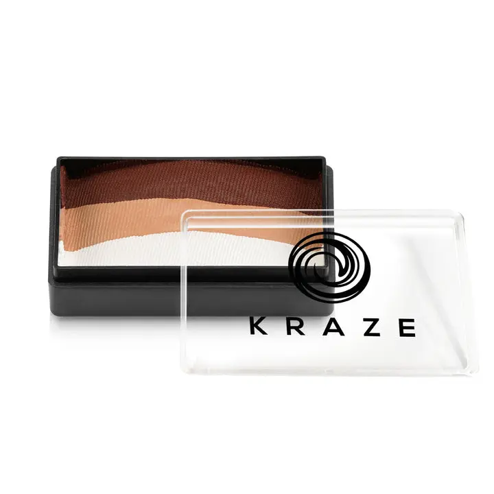 Domed 1-Stroke Face Paint Cake - 25 gm Puppy Palette (Brown, Beige, White), Hypoallergenic Vegan Cruelty-Free Non-Toxic Formula with Paraffin Wax, Glycerine, Full Coverage, Flexes with Skin Movements for Halloween Face Art