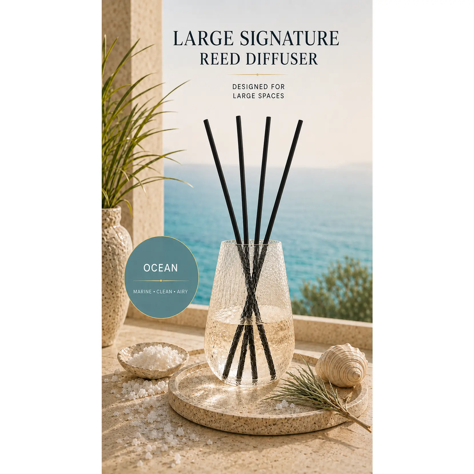 Signature Reed Diffuser for Large Spaces – Frostveil - 101 fl oz (3 L)