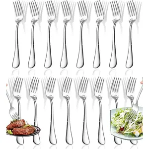 16 Pcs Dinner Forks, Top Food Grade Stainless Steel Silverware Set, 8 Inch
