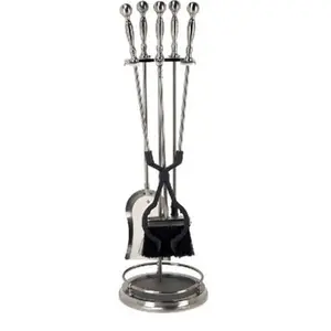 Dagan  Fireplace Tool Set, Pewter - 5 Piece