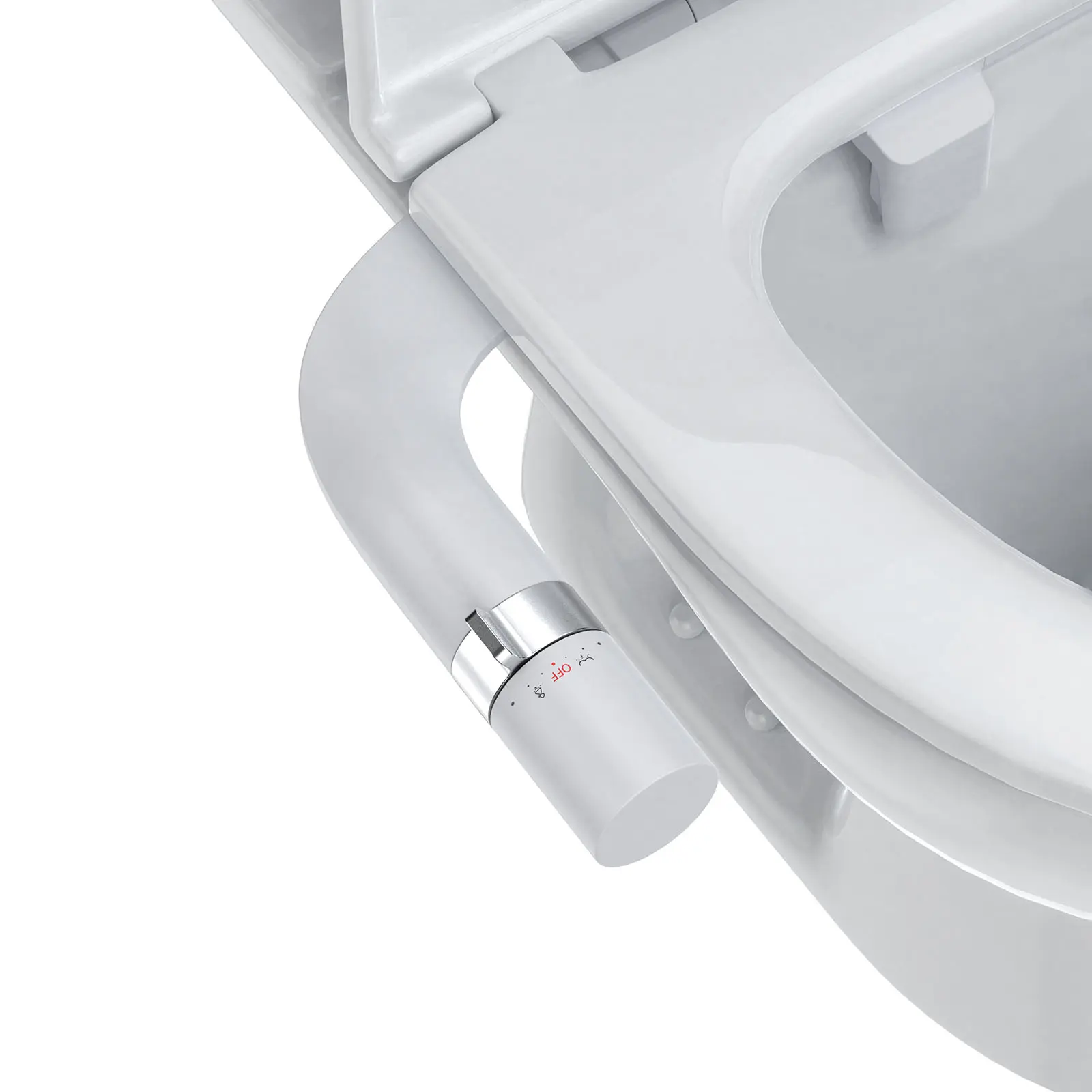 Ultra-Slim Non-Electric Bidet Attachment for Toilet, Dual Nozzle Self-Cleaning Sprayer, Adjustable Cold Water Pressure, Rear & Feminine Wash with Chrome Dial, Easy Installation