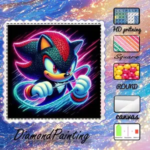 5D-DIY, flocking canvas, diamond art, Diamond Art Designs, diamond painting kit, hedgehog, Square, colorful, dynamic AB diamonds, crystal diamonds, perfect home decoration, handmade diamond art painting kit, special craft diamond art kit