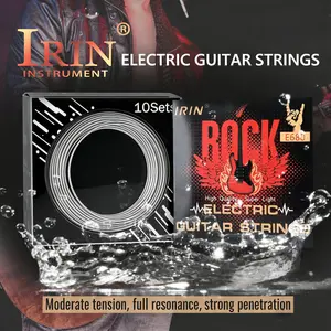 Irin E680 Electric Guitar Strings Set of 10, Nickel-Plated Steel Replacement Strings, Durable Bright Sound, Ideal for Practice Studio Band Stage Daily Use