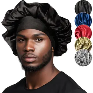 Satin Bonnet Men - Bonnet for ing Men - Reversible Night Cap - Mens Bonnet for Curly Hair