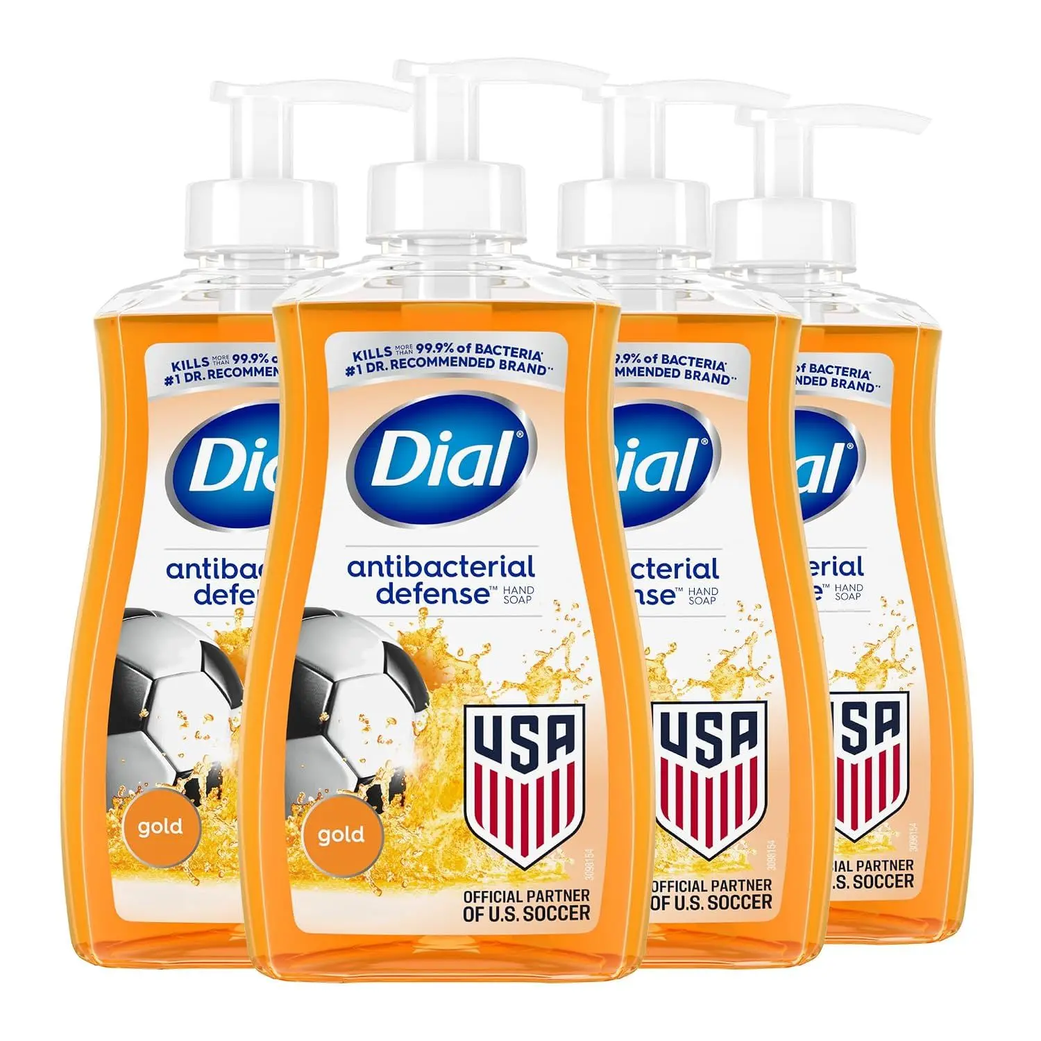 Dial Antibacterial Defense Liquid Hand Soap + Aloe, White Tea Scent, 11 Fl Oz (Pack of 4), Dermatologist-Tested Hand Wash, Gentle Formula
