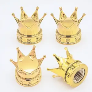 Crown Design Valve Stem Caps | Universal Fit for Bike, Car, Truck | Durable Eco-Friendly Material, Anti-Oxidation | Enhance Style & Safety | Ideal for Outdoor Riding, Commuting, Festive Decor